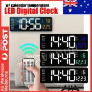 Large Big LED Wall Desk Clock Featuring Digital Display, Calendar, Temperature