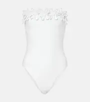 [Karla Colletto] Karla Colletto Hana embroidered bandeau swimsuit AU 16 white