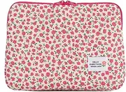 AZURAOKEY Cute Floral Laptop Sleeve Case Bag Kawaii Aesthetic Laptop Sleeve Protective Soft Pad Bag Aesthetic Computer Carrying Case Bag Zipper Cover Compatible with 11"/13"/15" Notebook