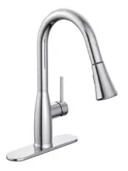 Cartway Single-Handle Pull-Down Sprayer Kitchen Faucet in Chrome