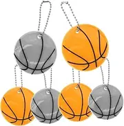 BESPORTBLE 6Pcs Reflective Basketball Pendants for Strollers and Wheelchairs Compact Keychains with High Visibility Glow The Dark Design for Bicycles and Bags