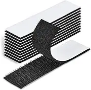 18 Sets Hook and Loop Strips with Strong Adhesive, 1 x 4 Inch Strong Back Adhesive Fastener Mounting Tape, Double Sided Adhesive Tape Heavy Duty, Black