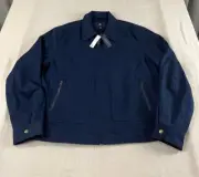 Banana Republic Jacket Mens L Navy Blue Drizzler Jacket Full Zip Lined New $220