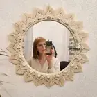 Macrame Hanging Wall Mirror with Macrame Round Mirror Art Boho Decor [M1009]