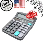 Desk Calculator, 12-Digit Solar Battery Office Calculator with Large LCD Display