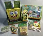 SpongeBob Square Pants Lot: Cookie Jar, Game, Coloring Book, Bandaids, Sponge +