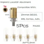 5Pcs Implant Compatible With Zimmer Adin MIS Locat0r Abutments PA355 AH=5.0mm