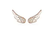 SOLID Sterling Silver & Rose Gold Sparkly Angel Wing Earrings - AVILIA Designs Pandora Compatible