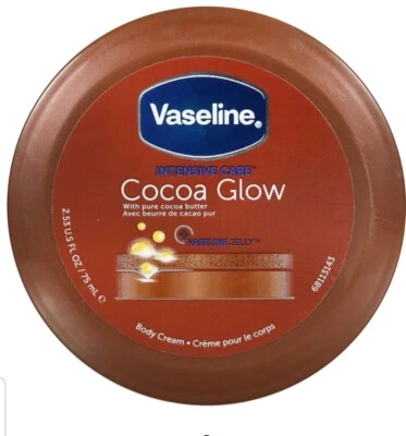 Vaseline Cocoa Glow Cocoa Butter Body Cream. For Soft & Glowing Skin. 2.53 Fl.Oz
