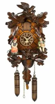 Quartz Cuckoo Clock 6 leaves, 2 birds, nest TU 388 QM HZZG NEW