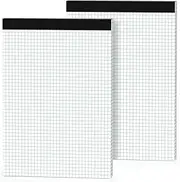 2 Pack Graph Paper Pad 8.5 x 11 Quad Ruled Graph Pads 4x4, White Grid Paper Pad Letter Size 8.5 x 11-Inch, Micro-Perforated Graph Paper Notebook 30 Sheets Math Paper Writing Pads for Office School