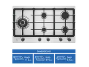 Electrolux 90CM S/S GAS HOB
