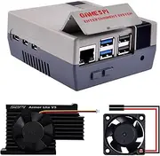 GeeekPi Retro Game5Pi Case for Raspberry Pi 5, ABS Case with Armor Lite V5 Active Cooler for Pi 5, Supports Active Cooler