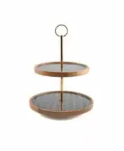 Thirstystone Dessert Stand/Server Modern Global Two-Tier Wood & Enamel $139.00