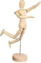 KALLORY Sturdy Wood Construction Art Wooden Figure Jointed Manikin Doll for Artists Movable Action Statue for Painting Decoration