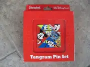 Disney pin Set Puzzle Tangram Mickey Mouse Pluto Donald Stitch Minnie Goofy Tink