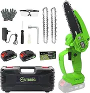 6-Inch Cordless Chainsaw Set, Upgraded Brushless Motor, 21V, 2000mAh x 2 Batteries, JYCH0601