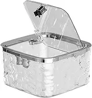 Qianly Mini Desktop Trash Can Small Trash Bin Waste Basket with Lid for Car Living Room, Short