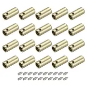 20Pcs 4.5mm Metal Shoelace Tips Screws Shoelace End Tip Cords End Gold