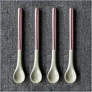 Tablespoons Handmade Ceramic Coffee Spoon Creative Lovely Household Long Handle Stirring Stick Household Cake Ice Cream Spoon Serving Spoon (Color : D)