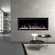 New Model 42" Slim Trim Black Built-in Recessed/Wall Mounted Heater Electric Fireplace