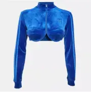 Adidas x Jeremy Scott Blue Velvet Track Top Women's S H50965 NWT MSRP $150