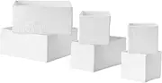 [IKEA] SKUBB Box, set of 6, organise socks, belts and jewellery in your wardrobe or chest of drawers [White]