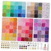 9470pcs Clay Beads Bracelet Making Kit, 112 Colors Polymer Beads Spacer