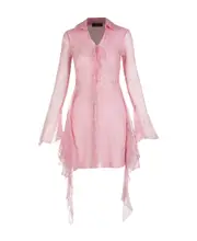 animal print draped dress IT46 Pink