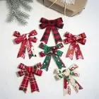 3PCS Snowflake Christmas Ornaments Lattice Xmas Tree Bow Home Decor