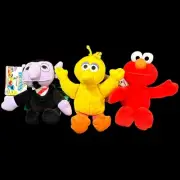 VintageSesame Street - Bean Bag Plush - Tyco 1997 - Big Bird, The Count, Elmo