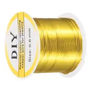 0.6mm Craft Wire Beading Copper Wire for Jewelry Make Supply(Gold)-128 ft