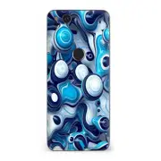 Google Pixel 2 Skins Decal Wrap Mixed Blue Bubbles Glass