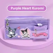 Sanrio Pencil Case Kawaii Kuromi Cinnamoroll Melody School Pencils Bag Large Capacity Pen Case Supplies Stationery Cosmetic Bags
