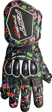 RST TracTech Evo 4 Doodle, gloves , color: Black/Green/Blue/Red/Orange , size: XXL