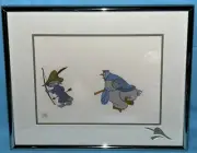 1973 Disney Robin Hood Original Animation Art Cel Skippy & Lady Kluck