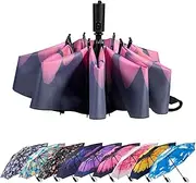 [LANBRELLA] Umbrella Compact Inverted Folding Umbrellas Auto Open Auto Close - T3.6-Pink Flower