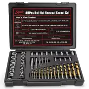 Eapele Bolt Extractor Set Stripped Nut Remover Twist Sockets Fit 3/8" Square ...