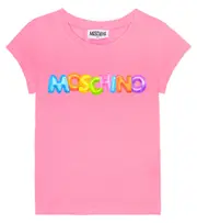 [Moschino Kids] Moschino Kids Logo cotton-blend T-shirt Y 14 pink