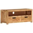Tv Cabinet 88X35x40 Cm Solid Wood Acacia maple wood TV Stands & Entertainment Un