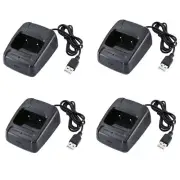4Pcs USB Charger For BaoFeng BF-888S BF-88A BF-666S BF-777S Retevis H-777 Radios