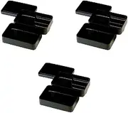Set of 3 F-137 Mid-Tier 2-Tier Bento Box, Black Set [Shokado]