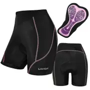 Lixada Women Bike Padded Shorts Cycling 3d Padded Underwear Bicycle Padding Riding Shorts Biking Underwear Shorts Rose XL
