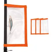 4 Pack Fishing Lure Wrap 3.9" x 7.1" Durable Clear PVC Lure Covers Orange