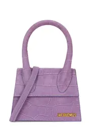 Jacquemus Le Chiquito Moyen Leather top Handle bag - Purple One Size
