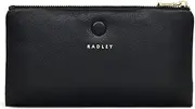 [RADLEY] Black - Mallow Street Padded Leather Purse – Stylish Bifold Design with 10 Card Slots, Zipped Coin Pocket, Notes Section & Leather-Covered Stud Detail – Includes Dust Bag for Protection,