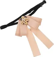 [WESIEVYA] Receive Flowers Women Ties Pearl Bowtie Neck Tie Accesorios Para Mujer Ladies Clothing Accessories Clothing Accessory Ladies Suit Accessories Shirt Bow Tie Imitation Pearls Black