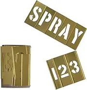 Deezio Brass Letter Stencils and Number Stencils 3 Inch Interlocking Alphabet Stencils - 46 Piece Set
