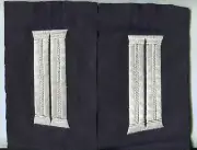 German WW1 Officer's Collar Tabs & Cuff Bars Silver on Black Wool set 2 repro