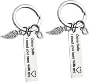 [VALICLUD] 2pcs Creative Stainless Steel Key Chains for Drivers High Polish Key Rings with Workmanship Durable Bag Decorations present for Boyfriend Husband Dad Silver